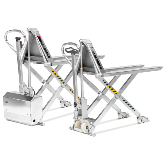 Ruostumaton saksinostovaunu sähkönostolla | Jungheinrich Shop